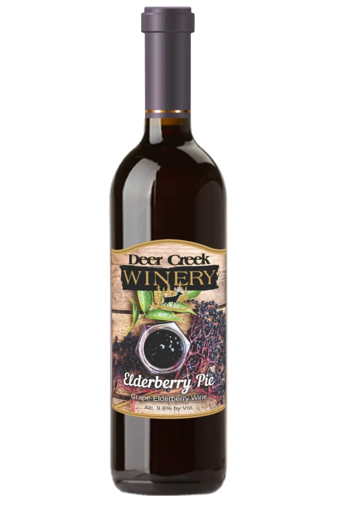 elderberry pie sweet red blend wine bottle deer creek wine