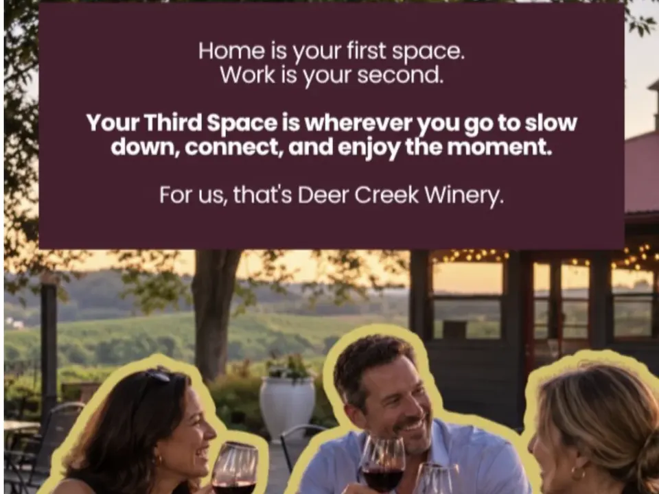 Deer Creek Winery Homepage Your Third Space: $2 glasses of wine Sunday to Thursday at Deer Creek Winery tasting rooms