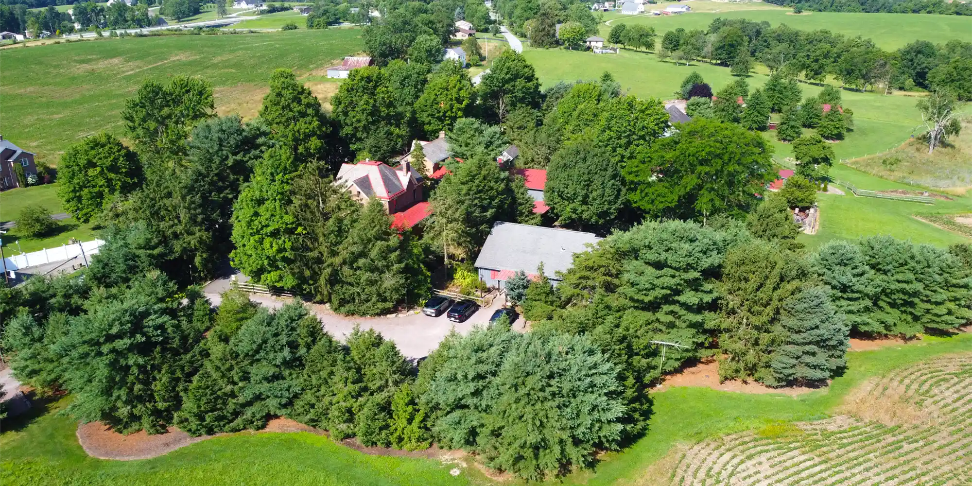 Locations aerial view of deer creek winery at watson estate