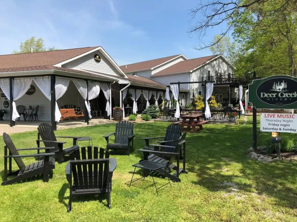 What Are the Best Wineries Near Pittsburgh? Discover Deer Creek Winery outside sitting area at deer creek winery at brooks estate