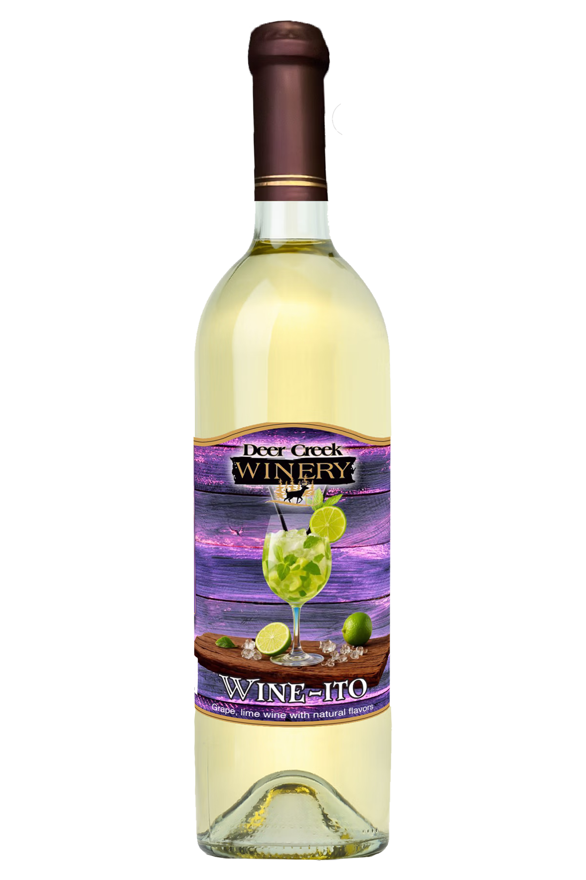 Wine-ito wine bottle with mint and lime cocktail-inspired design