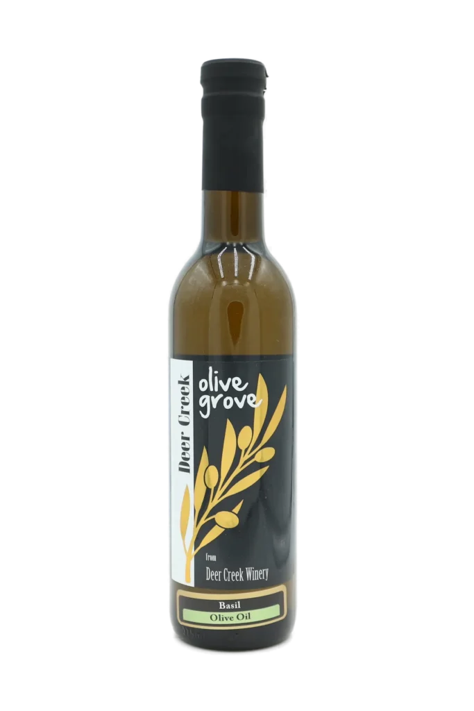 Basil Olive Oil bottle from Deer Creek Olive Grove at Deer Creek Winery in Pennsylvania