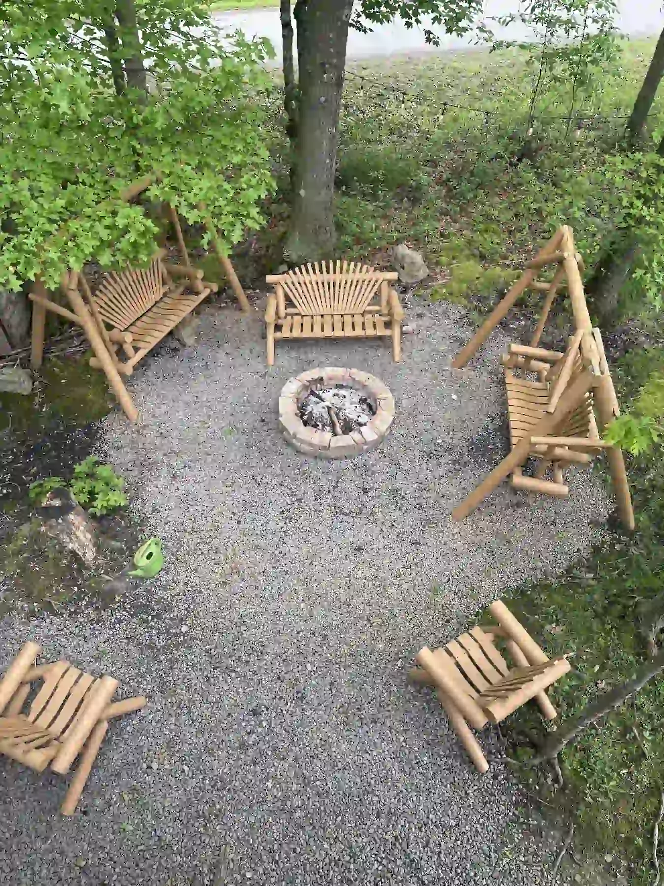 Compare Estates outside sitting and firepit area at deer creek winery at brooks estate