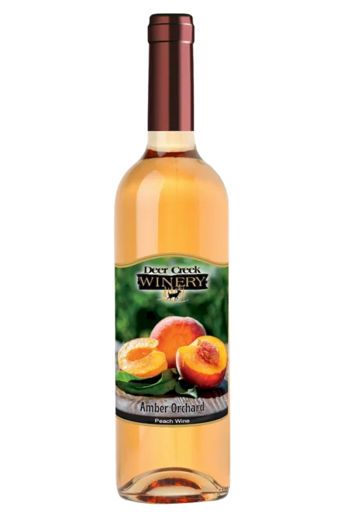 Amber Orchard sweet peach wine bottle deer creek wine
