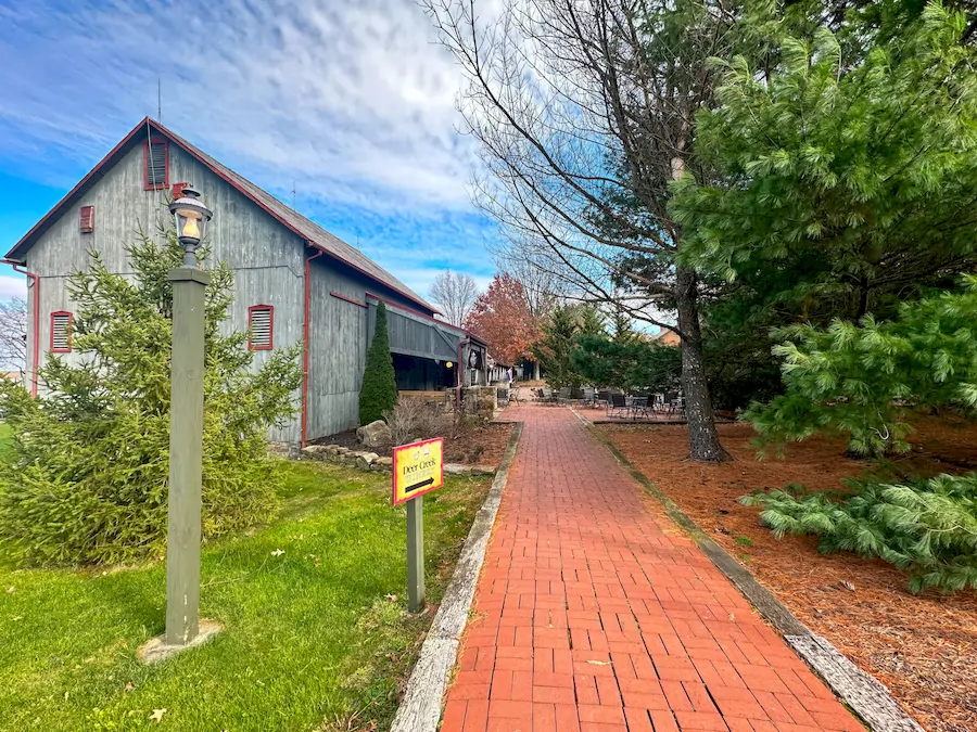barn and pathway to winery