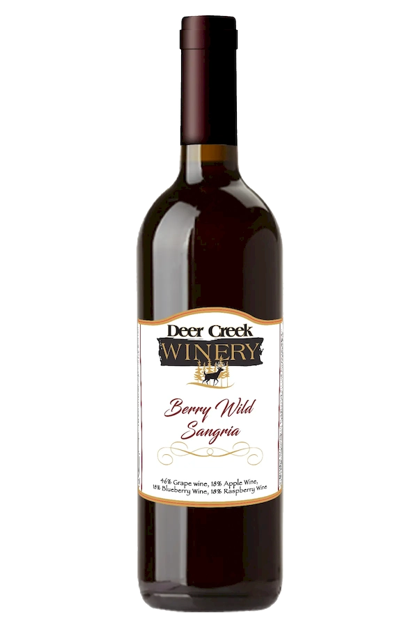 Deer Creek Winery Homepage Berry Wild Sangria sweet fruit wine bottle deer creek winery