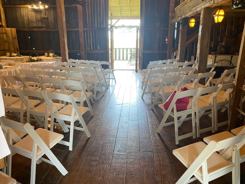 ceremony in barn