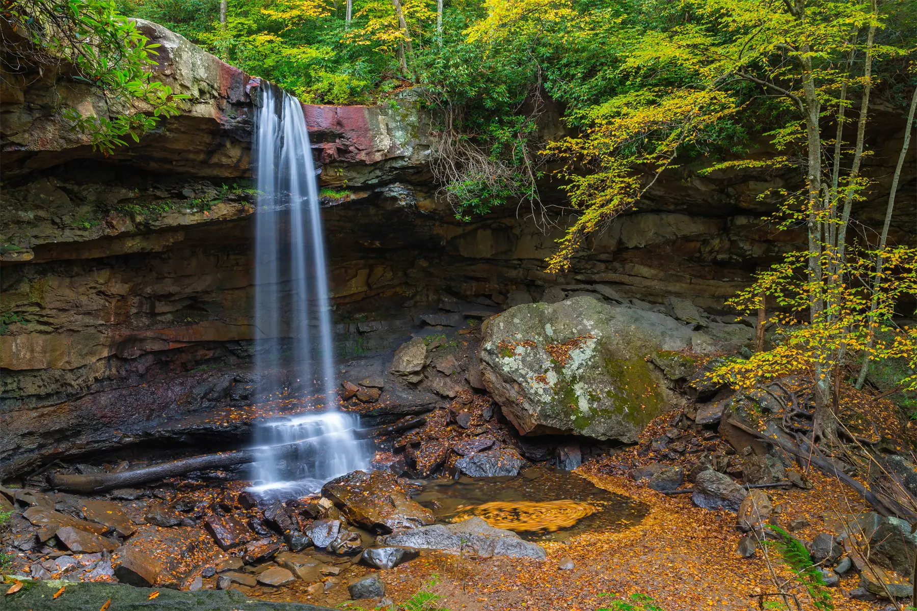 Cucumber falls at Ohiopyle State Park in the fall