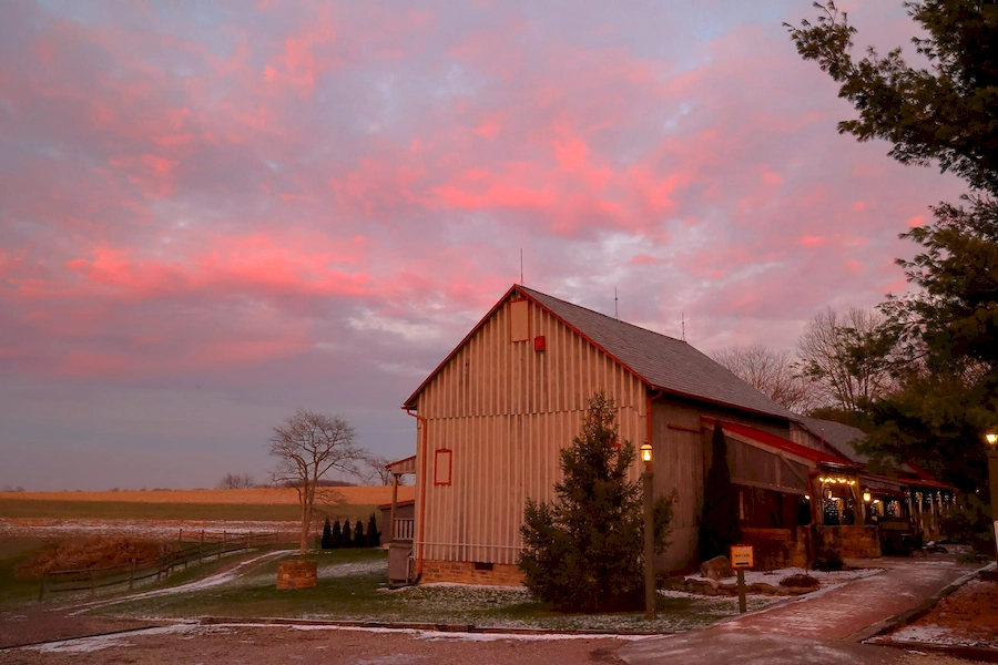 outside of barn