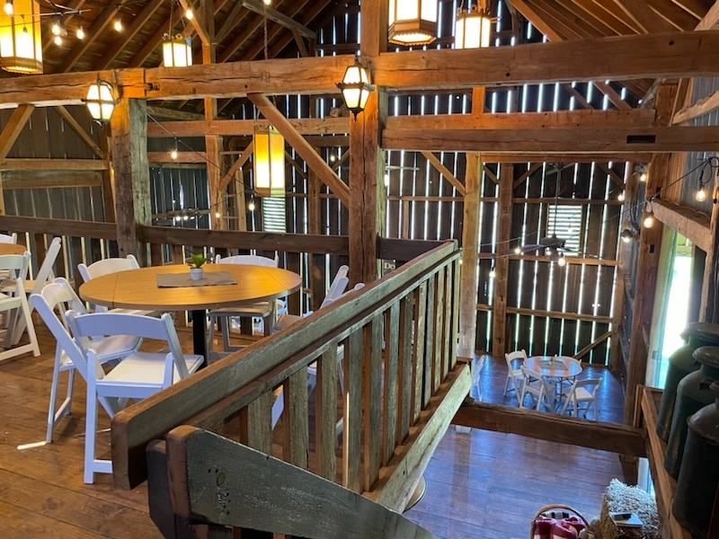 second floor of barn and stairs down