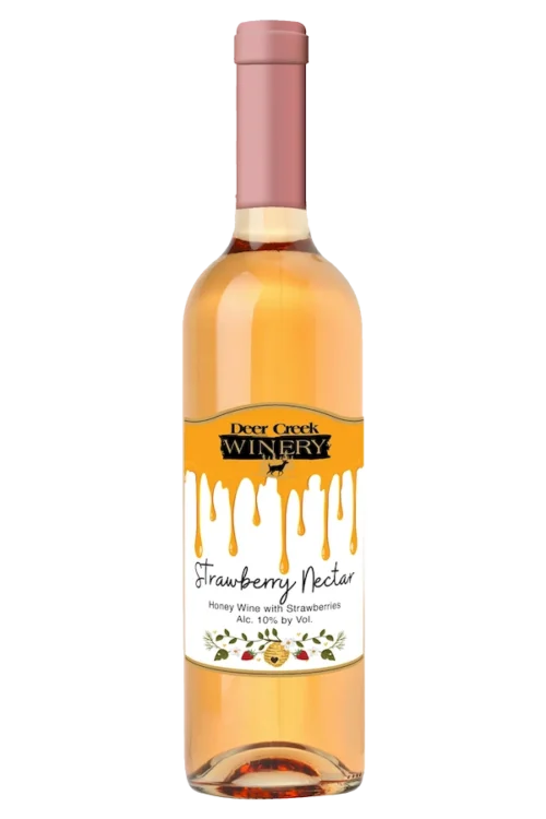 Strawberry Nectar strawberry honey wine bottle deer creek wine