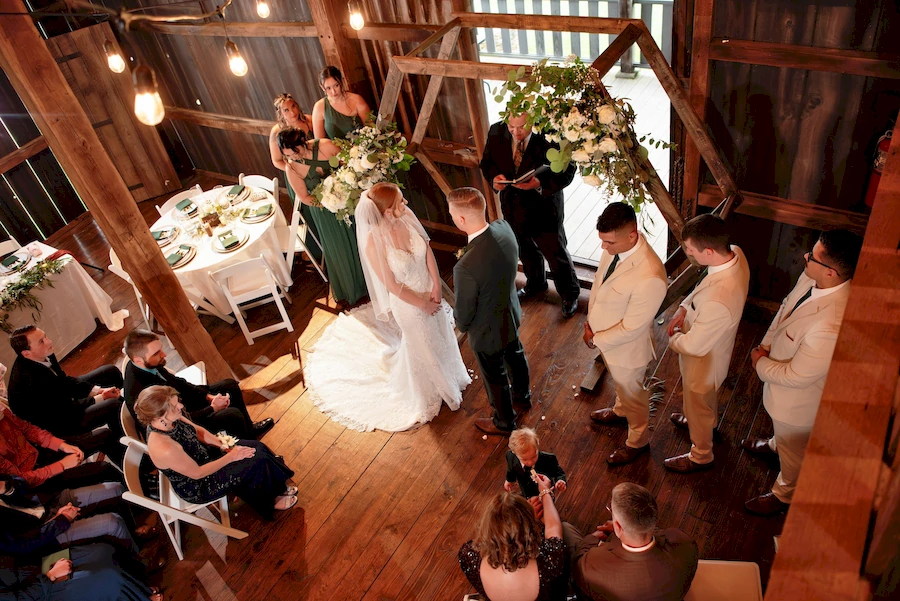 wedding ceremony in the barn