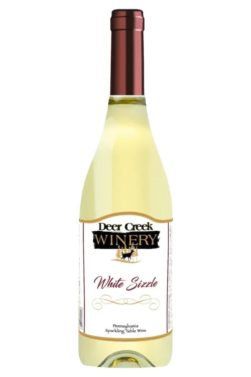 White Sizzle sweet sparkling Niagara wine bottle
