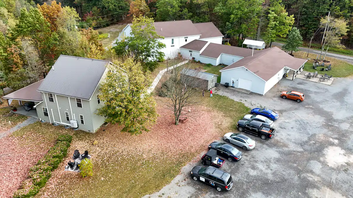 Compare Estates aerial view of deer creek winery at brooks estate