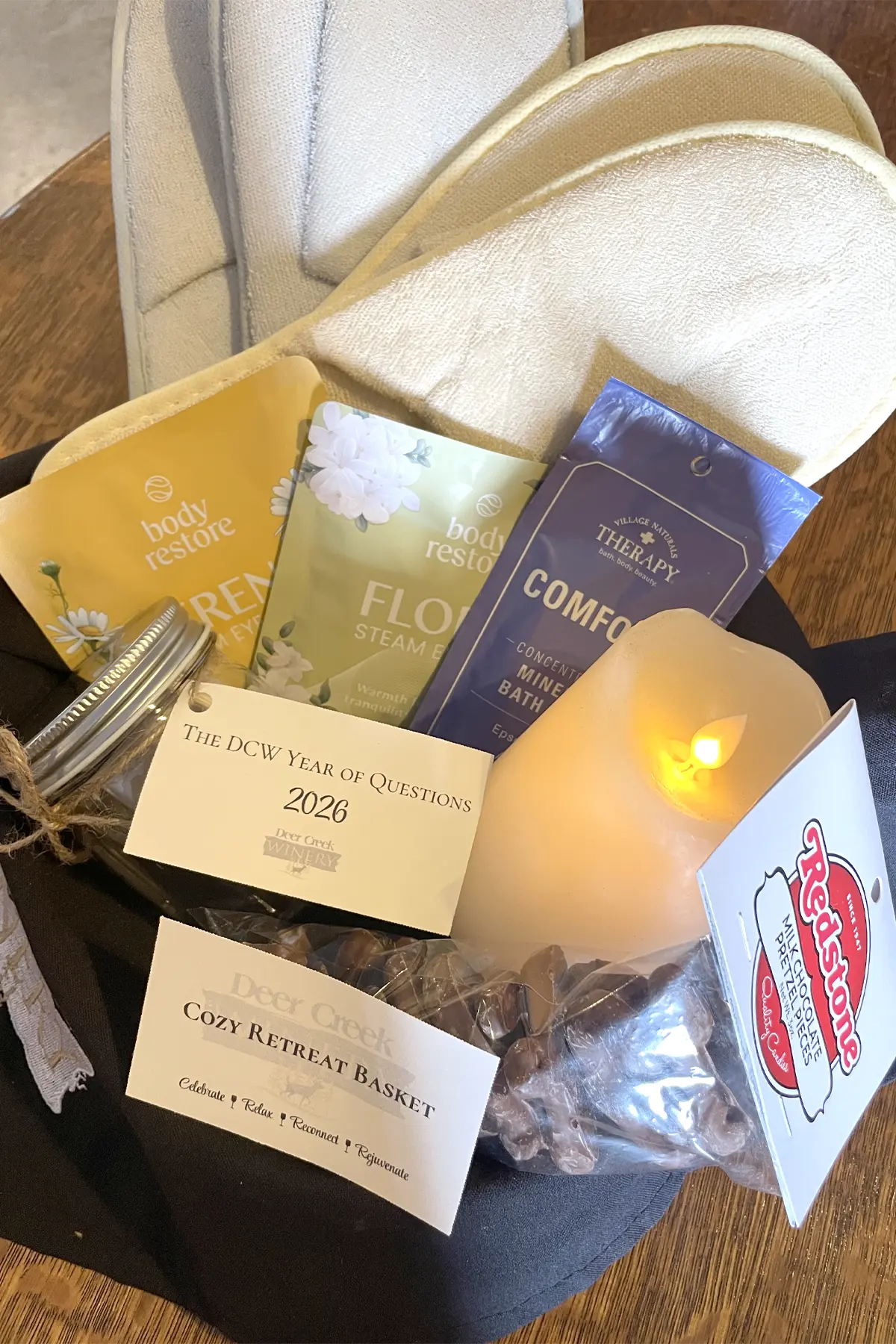 cozy retreat basket lodging addon at deer creek winery