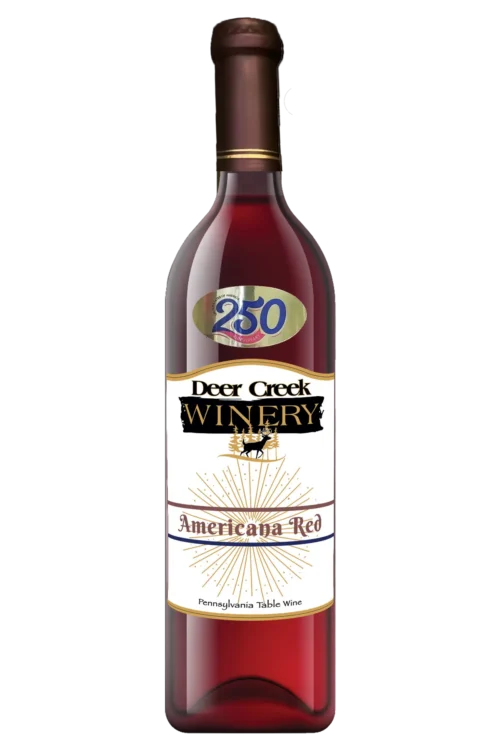 Americana Red 250th Anniversary Edition sweet red wine bottle from Deer Creek Winery