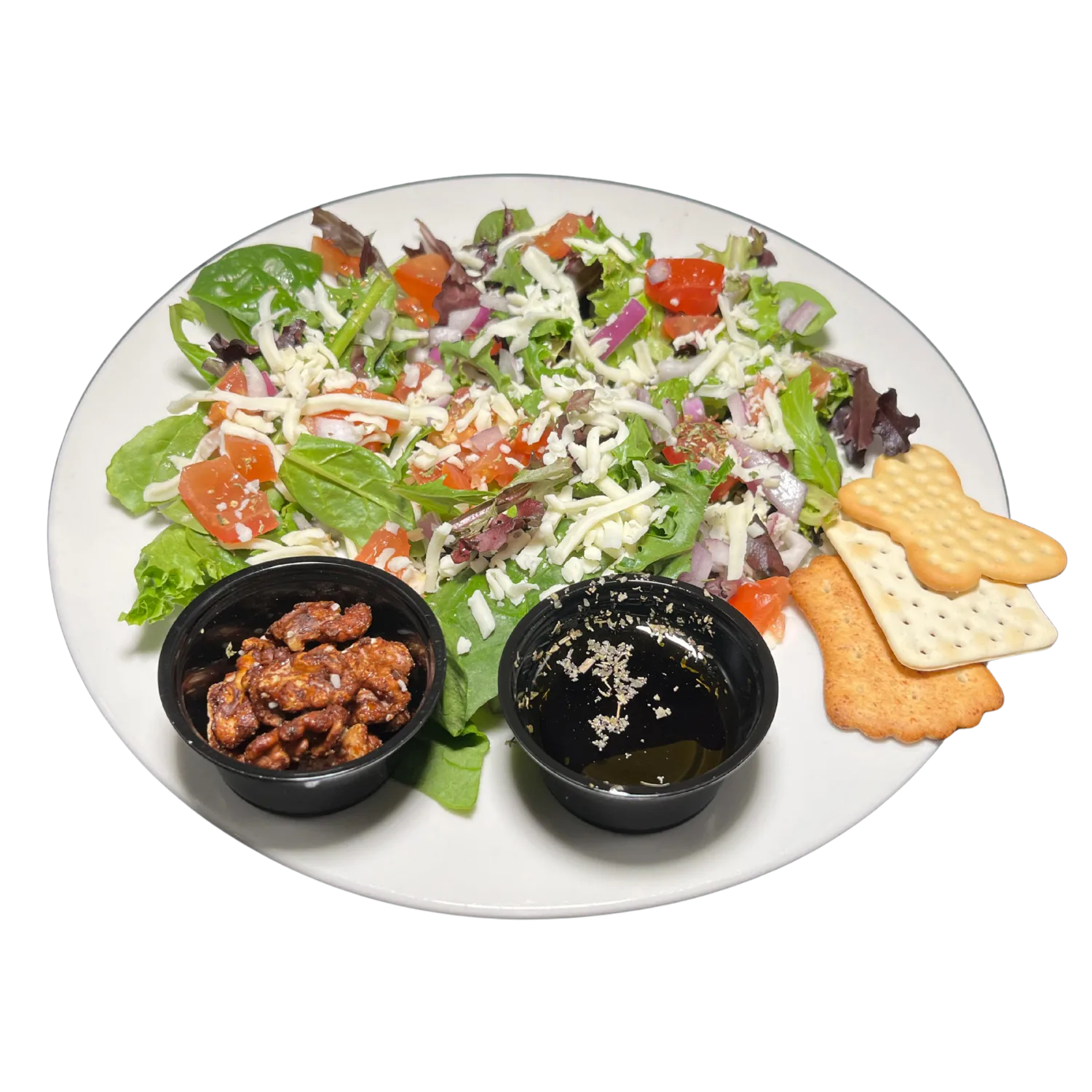 Harvest Salad with fresh greens, tomato, mozzarella, and Tuscan herb blend at Deer Creek Winery Café (view 5)