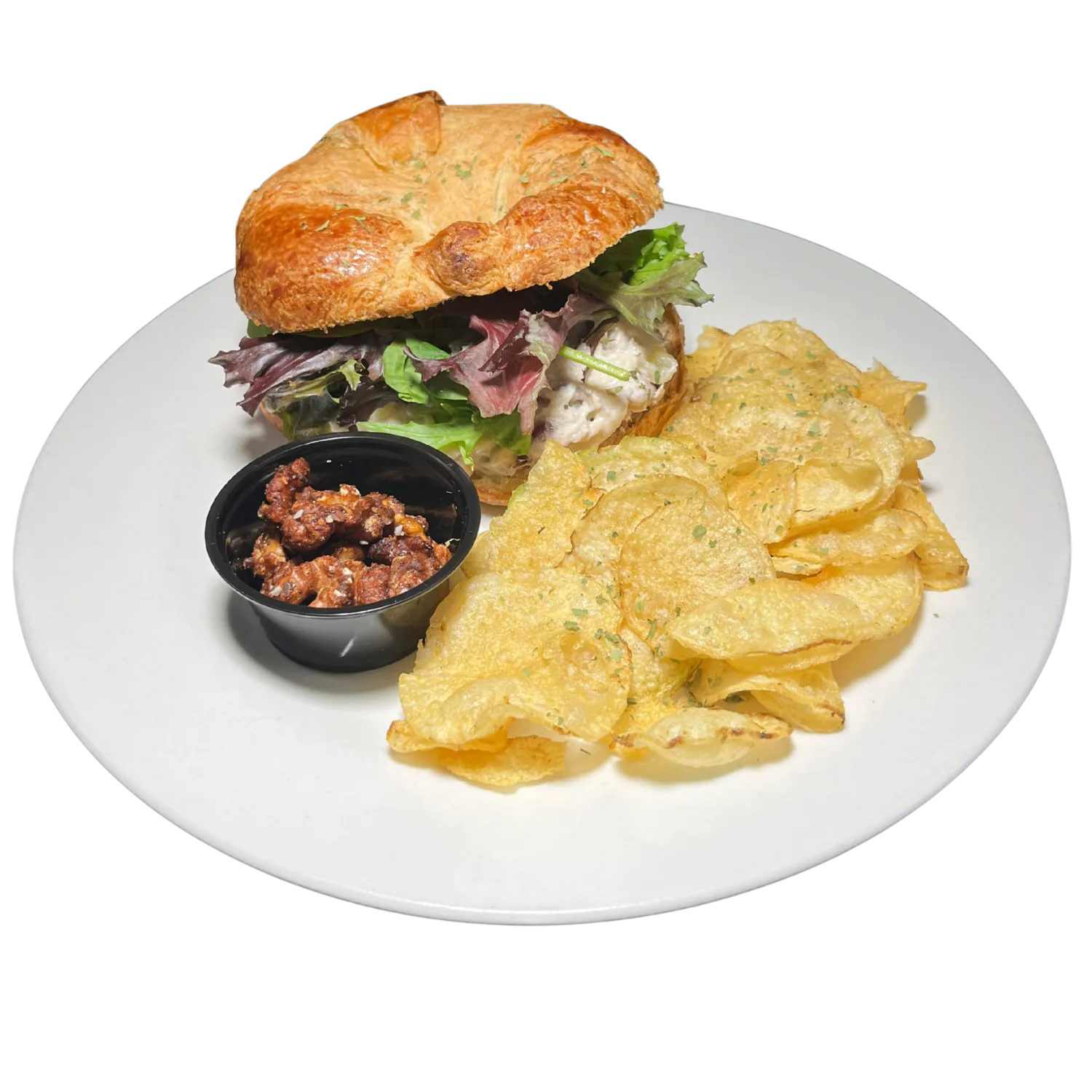 House Chicken Salad Croissant with cranberries and pecans on a buttery croissant at Deer Creek Winery Café