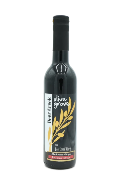 Blackberry Ginger Balsamic Vinegar bottle from Deer Creek Olive Grove at Deer Creek Winery in Pennsylvania