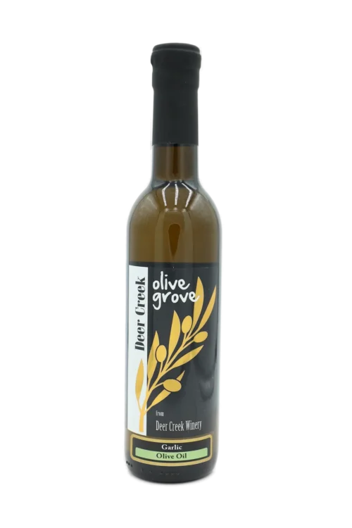Garlic Olive Oil bottle from Deer Creek Olive Grove at Deer Creek Winery in Pennsylvania