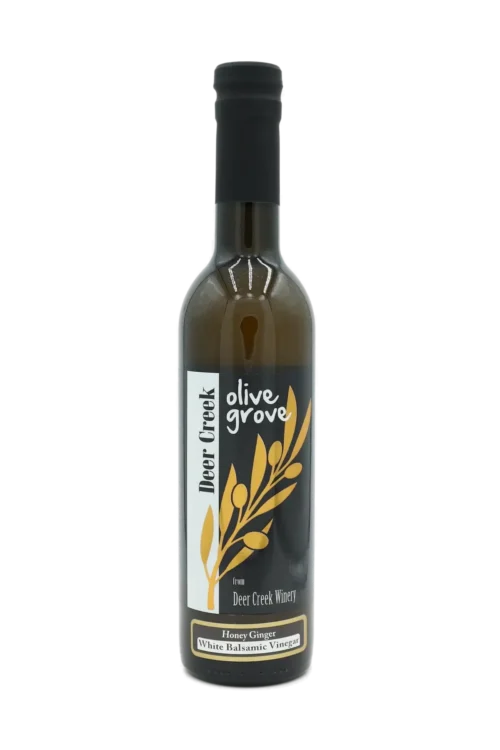 Honey Ginger White Balsamic Vinegar bottle from Deer Creek Olive Grove at Deer Creek Winery in Pennsylvania