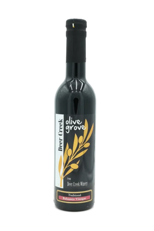 Traditional Dark Balsamic Vinegar bottle from Deer Creek Olive Grove at Deer Creek Winery in Pennsylvania