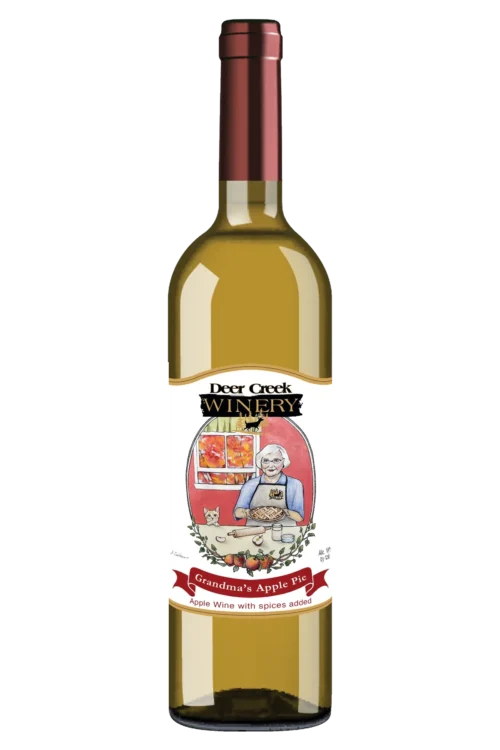 grandmas apple pie sweet spiced apple wine bottle deer creek winery
