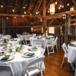 the hayloft barn wedding tables and chairs at watson estate at deer creek winery