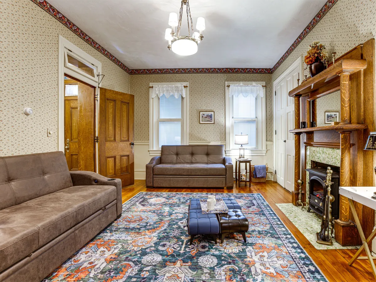 woodland manor Living Room with 2 Queen bed sofa couches