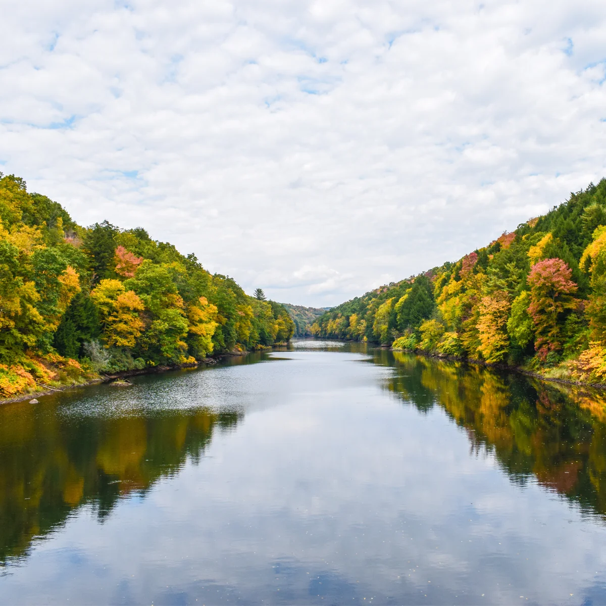 Clarion River in clarion county, PA during Autumn