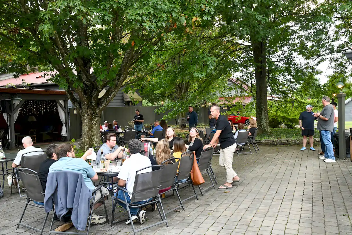 Crowd in the Courtyard at watson estate