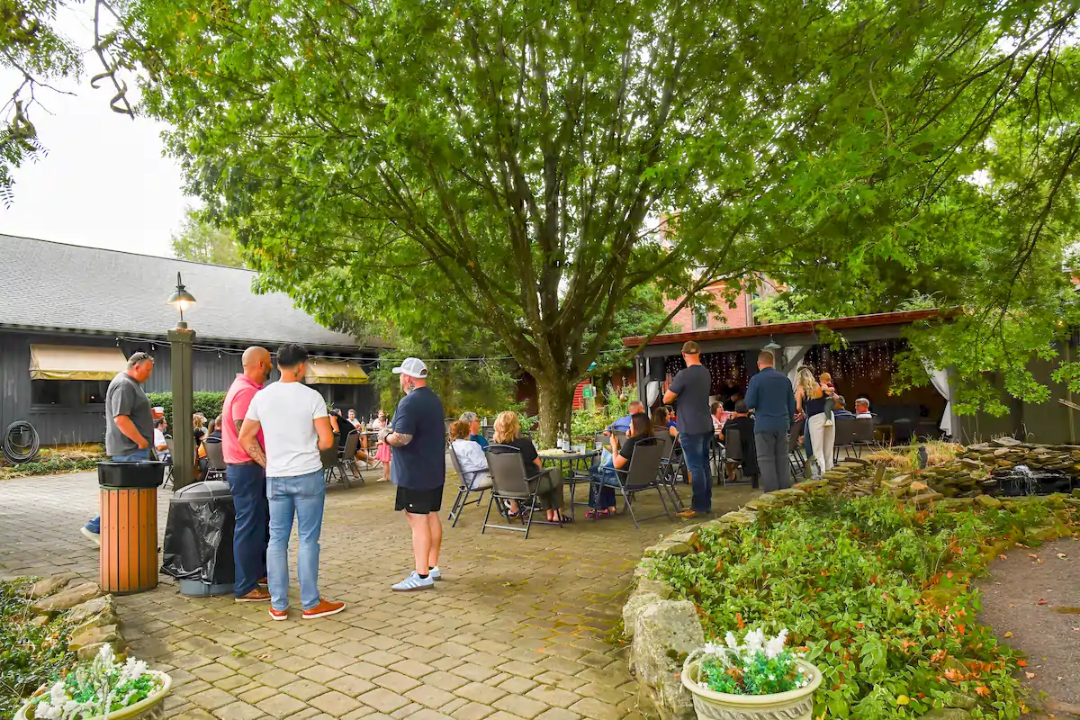 Crowd in the Courtyard at watson estate