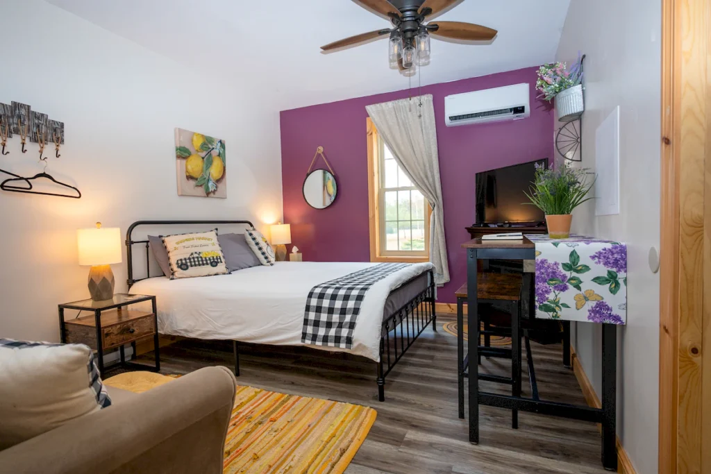 lavender and lemon farm room at deer creek winery at brooks estate