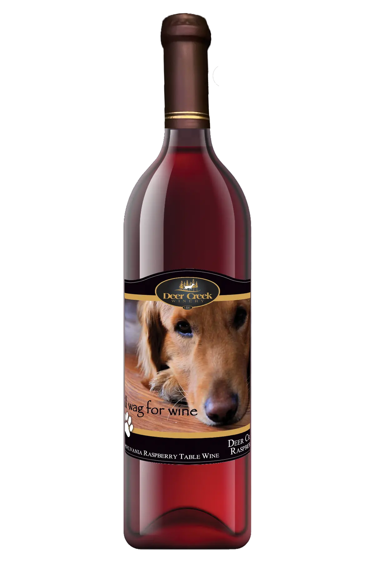 Sweet raspberry wine from Deer Creek Winery