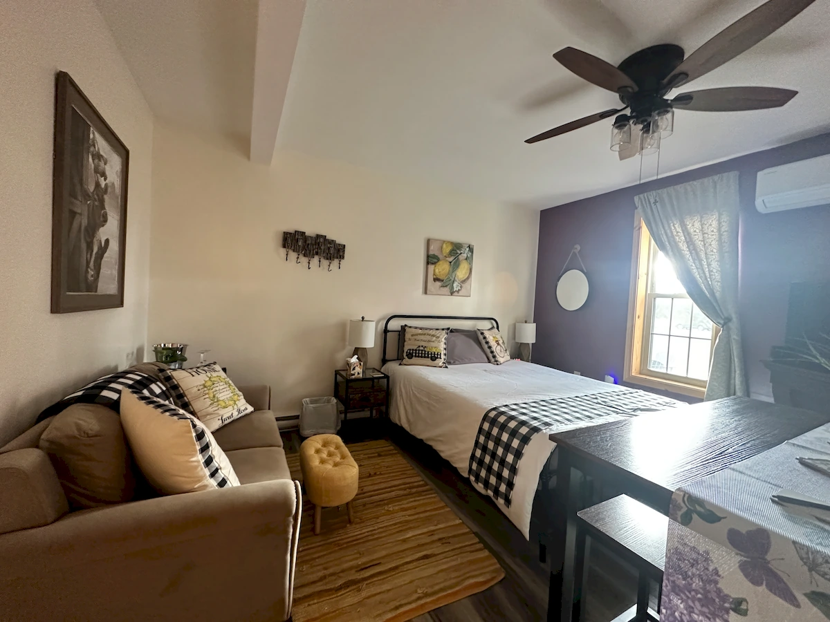 lavender and lemon farm room bedroom