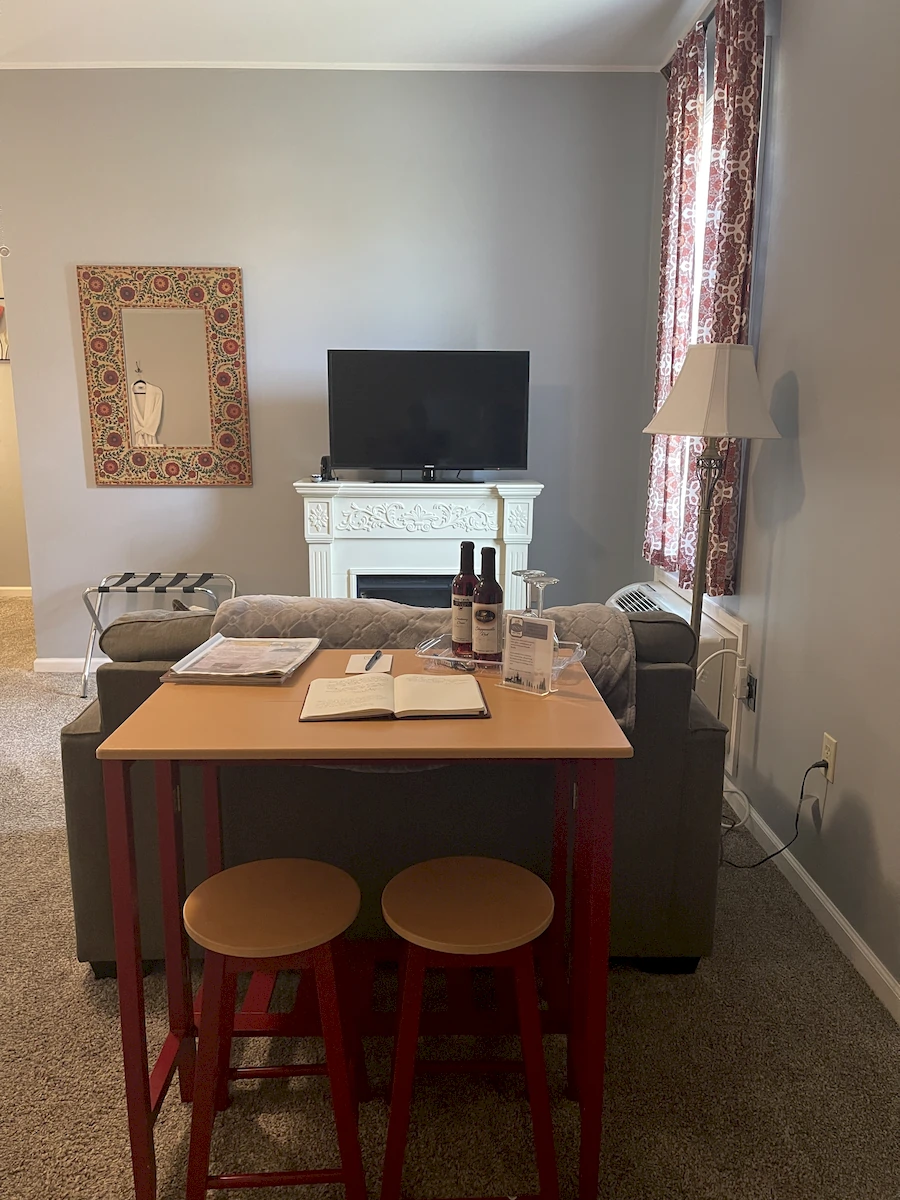 spring in spain room, desk and tv