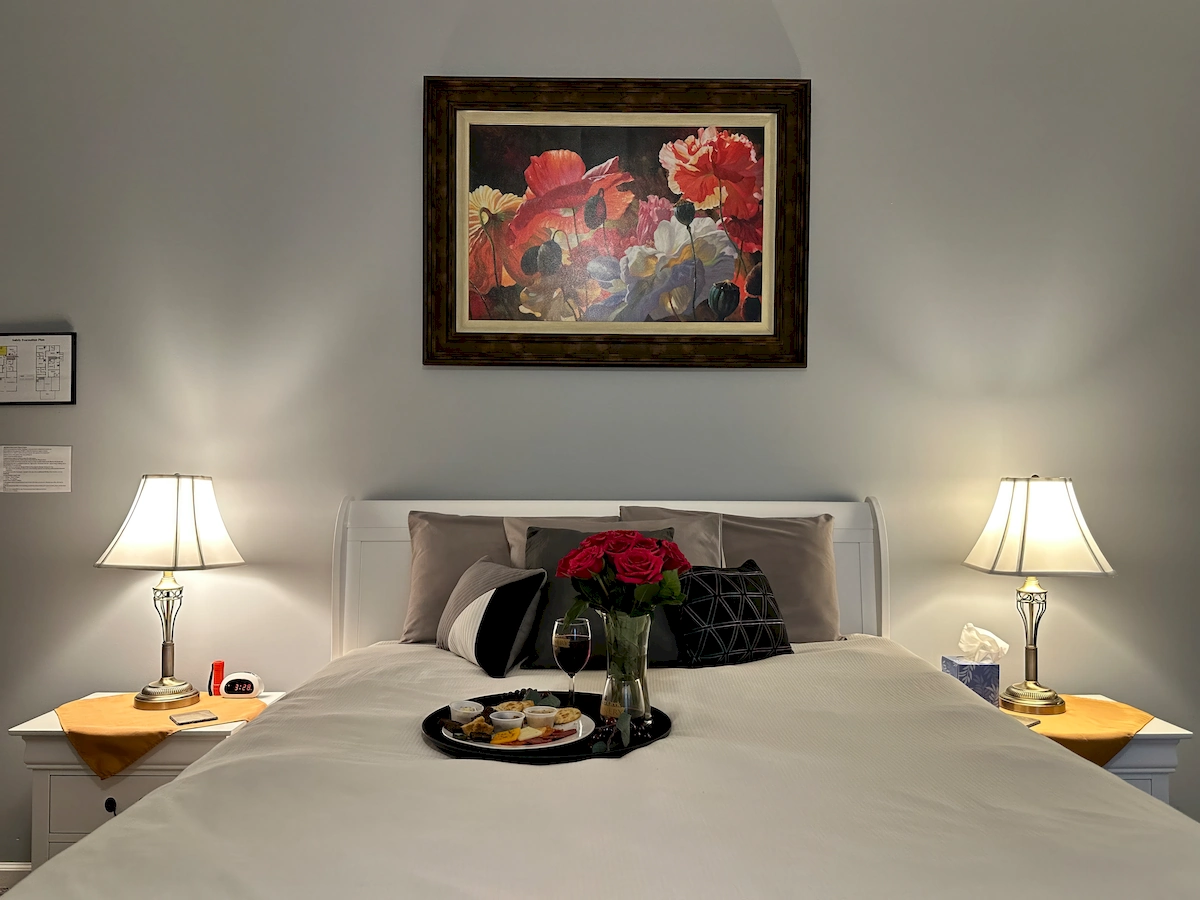 spring in spain room, bed