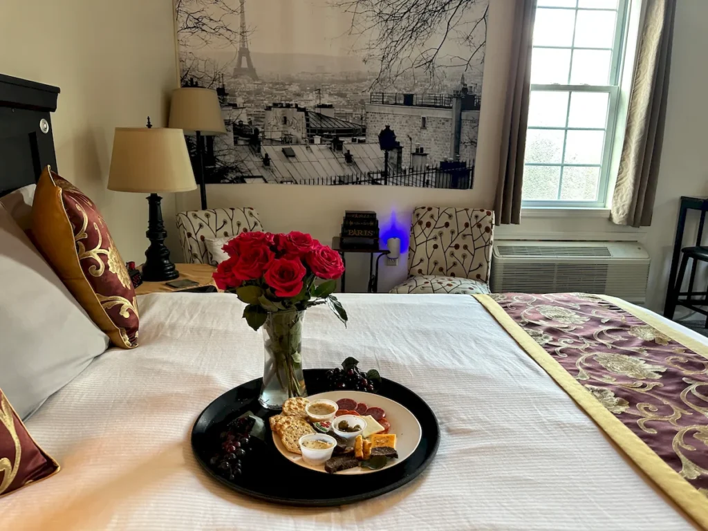 winter in paris room, bed