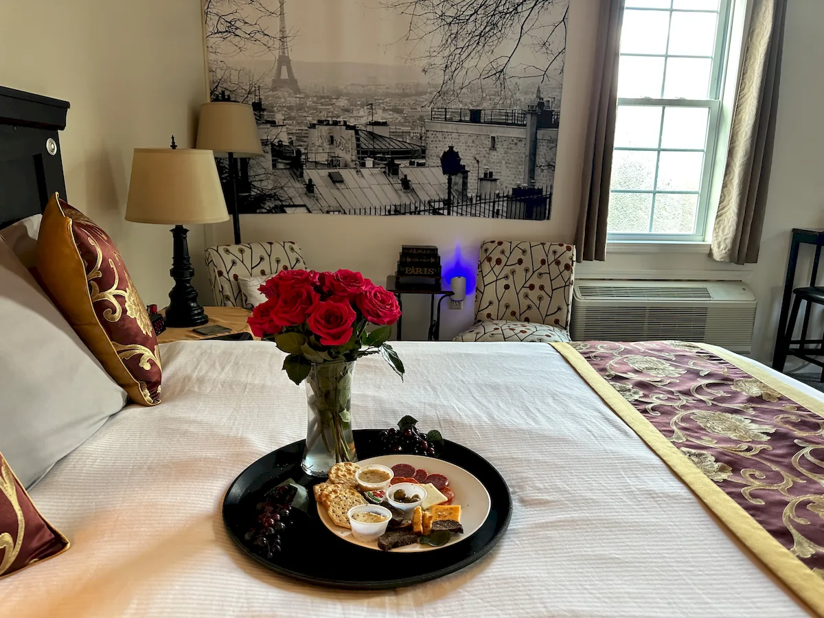 winter in paris room, bed