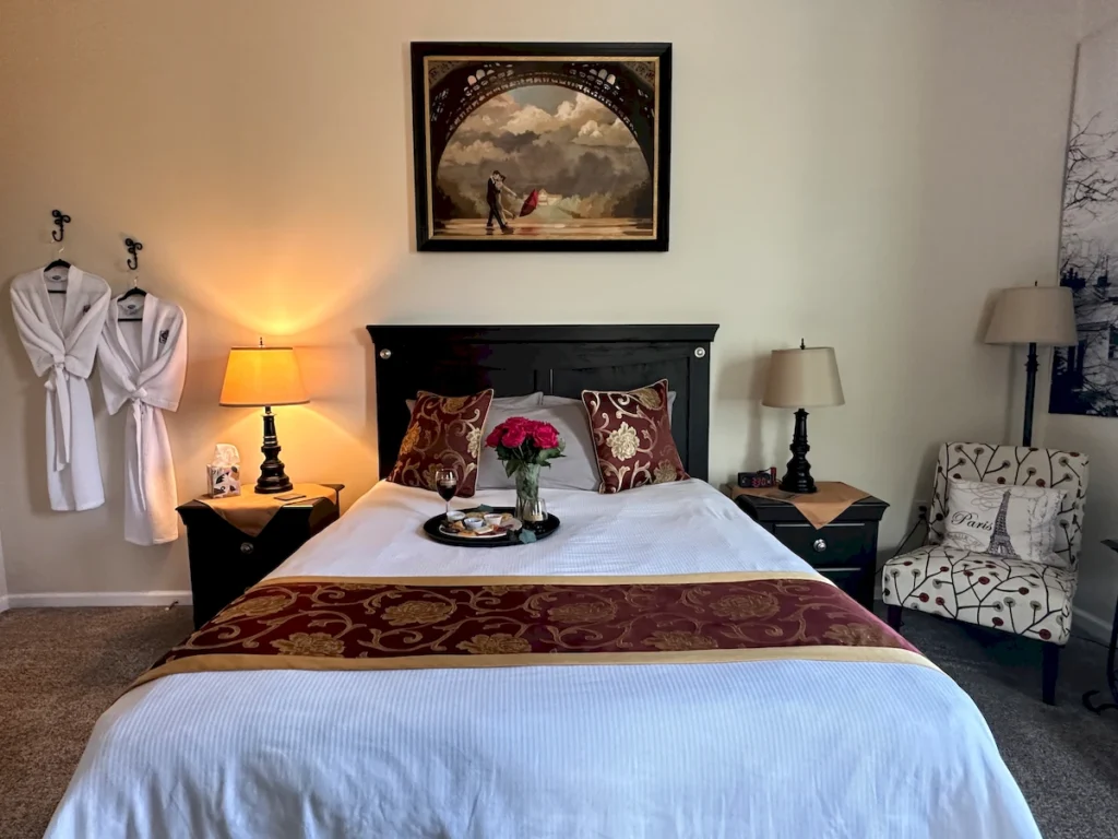 winter in paris room, bed