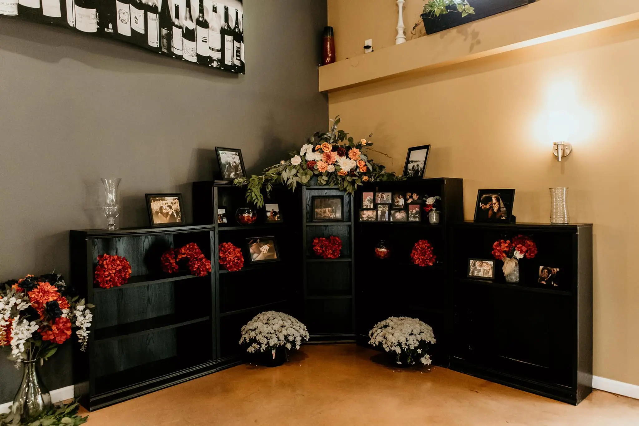 wedding decor corner at The Gathering Place at The Inn Event Center at Deer Creek Winery at Brooks Estate