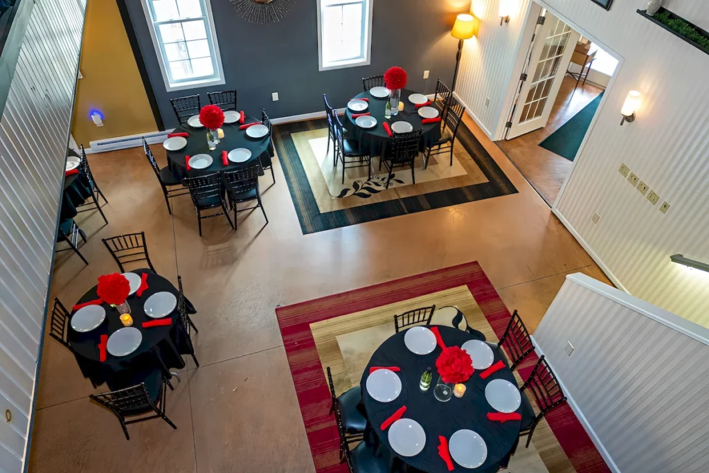 The Gathering Place from Upper Mezzanine View at The Inn Event Center at Deer Creek Winery at Brooks Estate