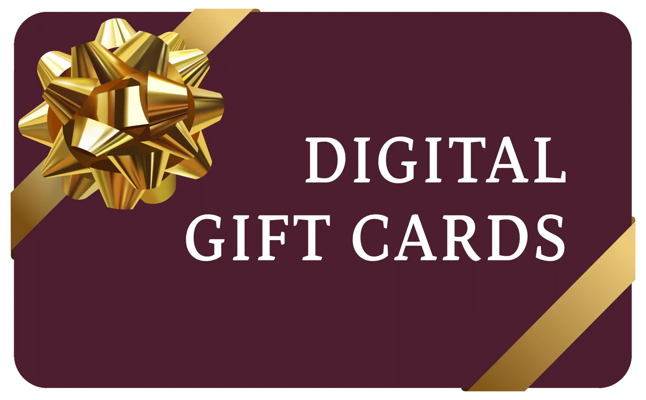 digital gift cards image purple with gold bow