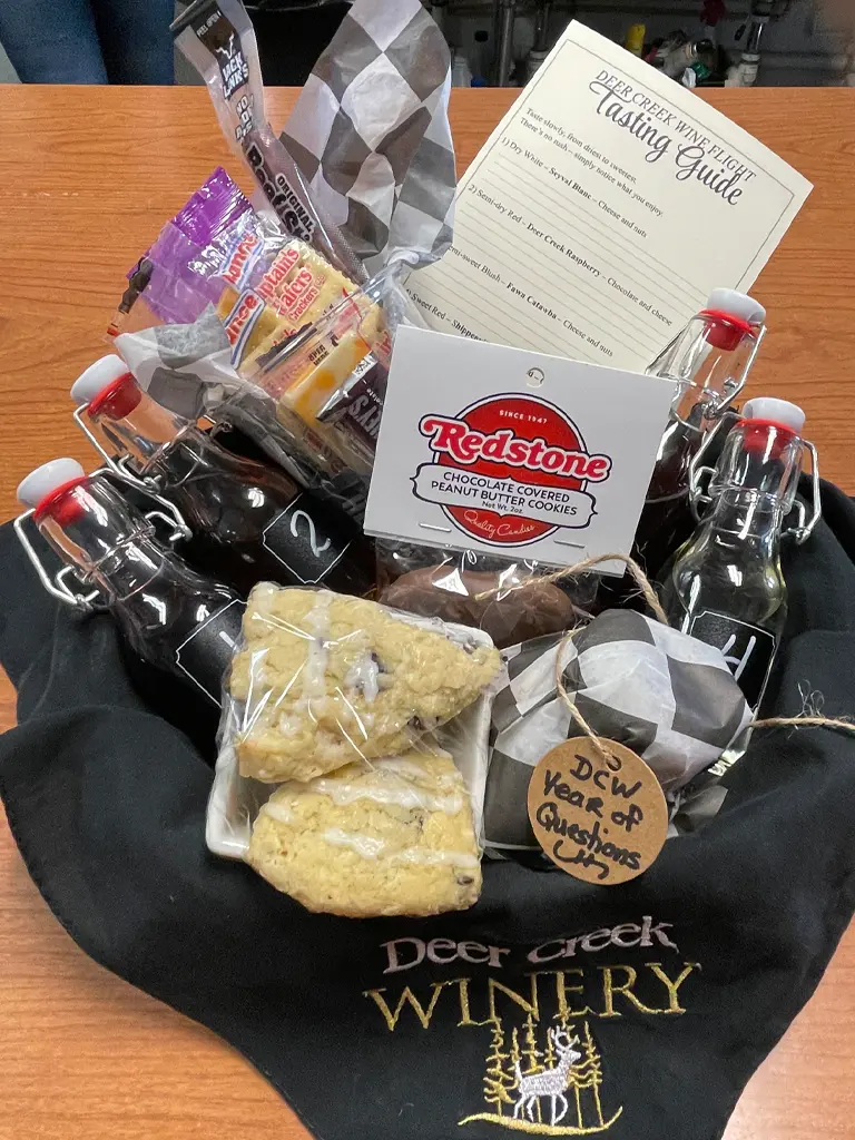 wine flight tasting kit lodging addon at deer creek winery