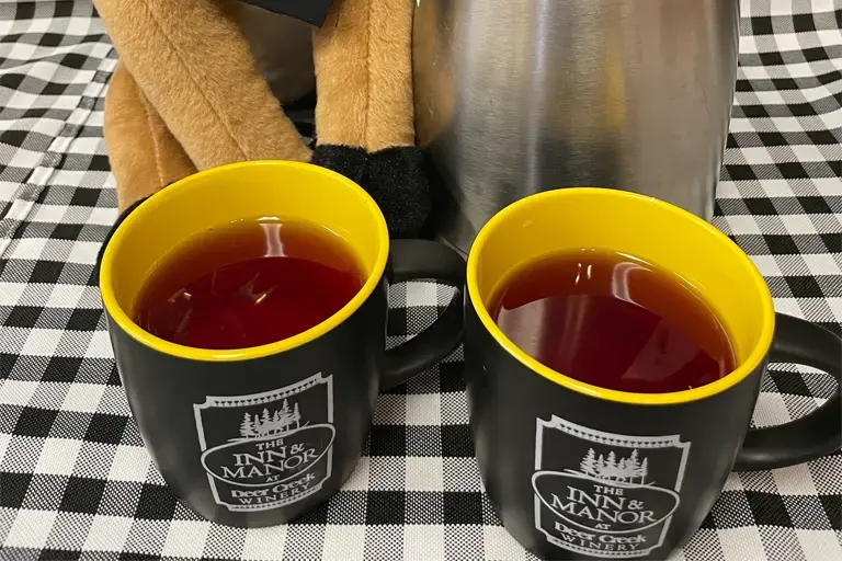 carafe of mulled wine at deer creek winery