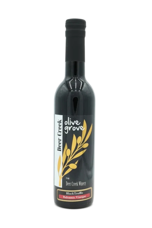 Black Truffle Balsamic Vinegar bottle from Deer Creek Olive Grove at Deer Creek Winery in Pennsylvania