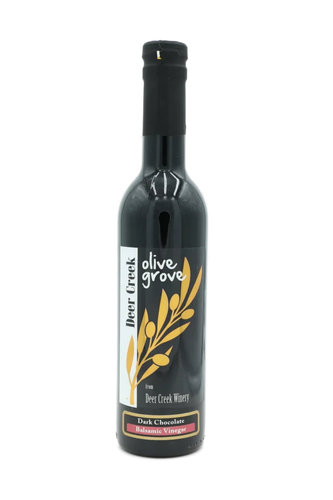 Dark Chocolate Balsamic Vinegar bottle from Deer Creek Olive Grove at Deer Creek Winery in Pennsylvania