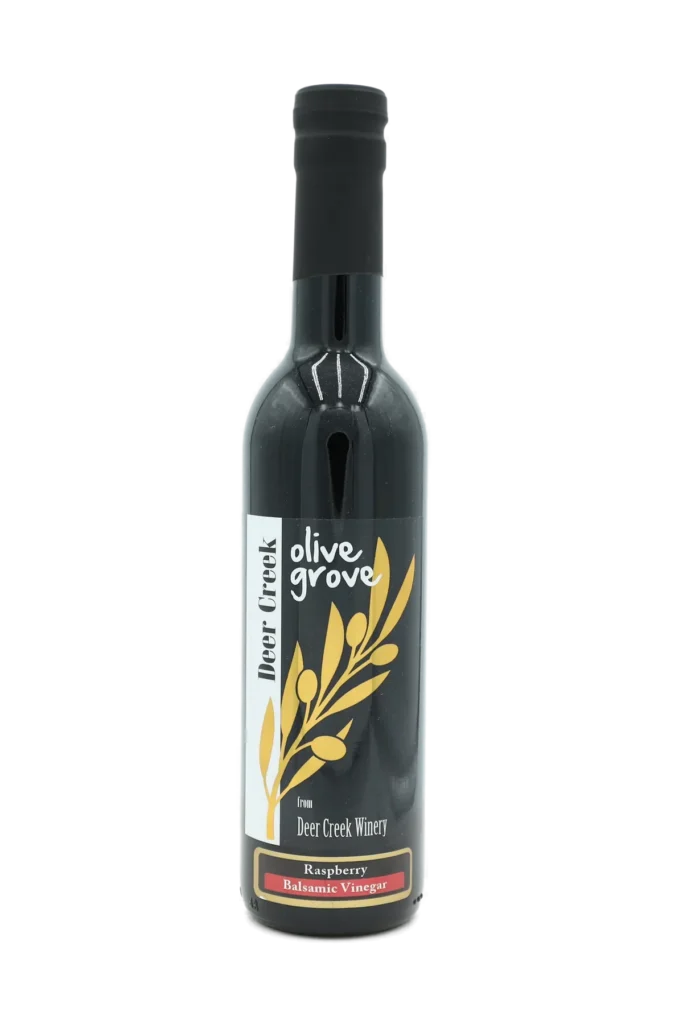 Raspberry Balsamic Vinegar bottle from Deer Creek Olive Grove at Deer Creek Winery in Pennsylvania