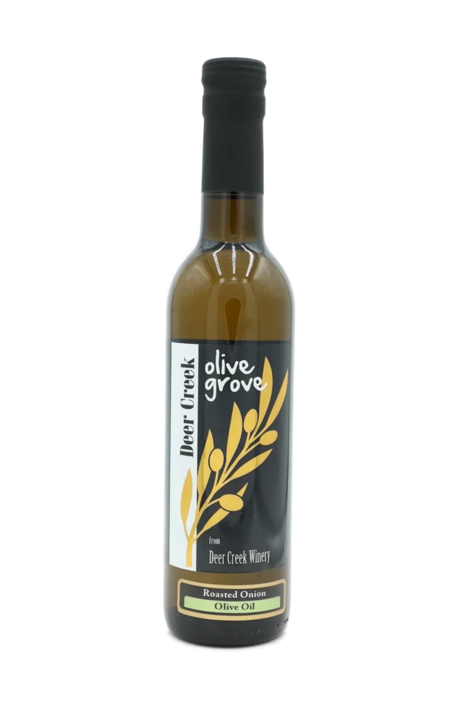 Roasted Onion Olive Oil bottle from Deer Creek Olive Grove at Deer Creek Winery in Pennsylvania