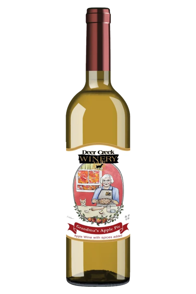 grandmas apple pie sweet spiced apple wine bottle deer creek winery